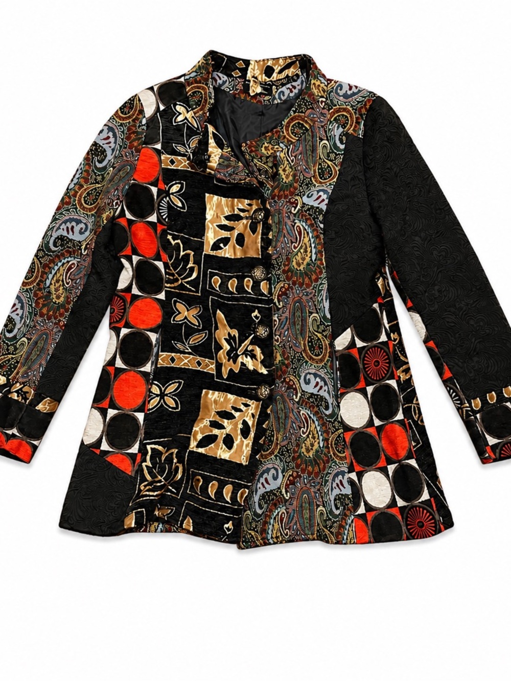 VINTAGE RARE Never Worn Sacred Threads Multicolor Patchwork Paisley Coat